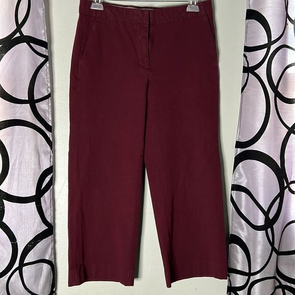 J. Crew Maroon size 2 cropped pants - Picture 3 of 11